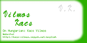 vilmos kacs business card